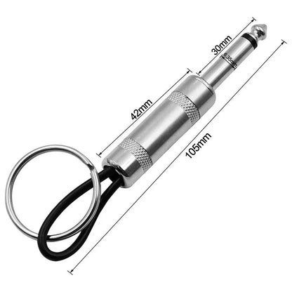 Novelty 6.35mm Audio Jack Plug Keychain Split Ring Keyring Quality ZincAlloy Materials