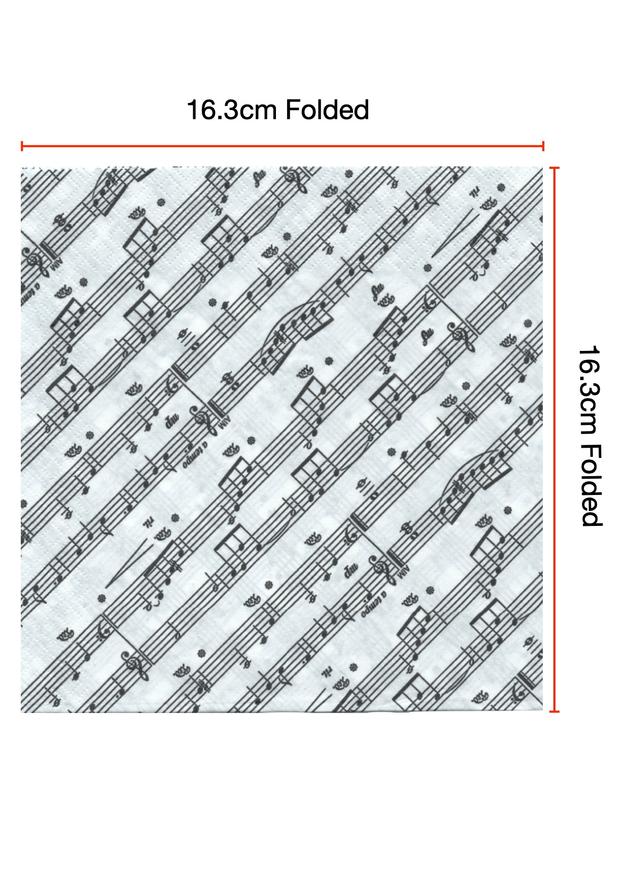 AIM (USA) Branded 2-Ply Table Napkins/Serviettes Sheet Music Design