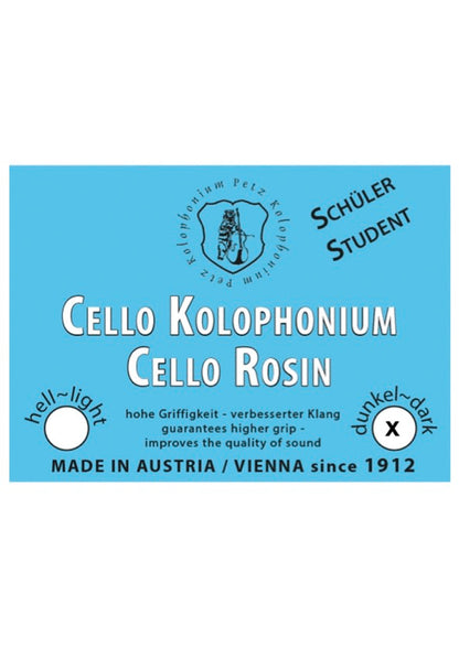 PETZ Natural DARK Cello rosin for horsehair or synthetic bows Made in AUSTRIA