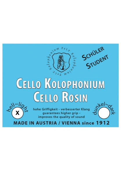 PETZ Natural LIGHT Cello rosin for horsehair or synthetic bows Made in AUSTRIA