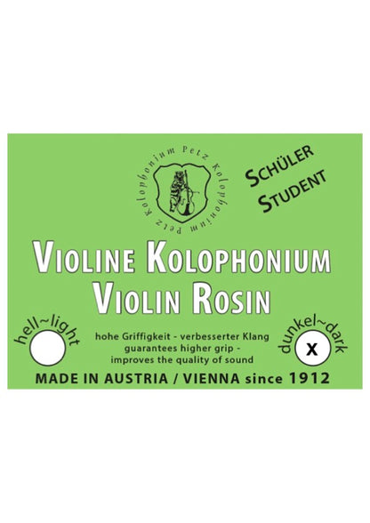PETZ Natural DARK violin rosin for horsehair or synthetic bows Made in AUSTRIA