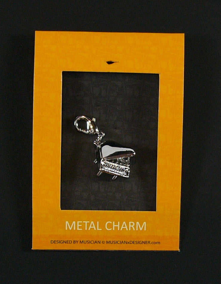 Musician Designer metal grand piano music charm with lobster claw lock
