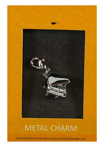 Musician Designer metal grand piano music charm with lobster claw lock