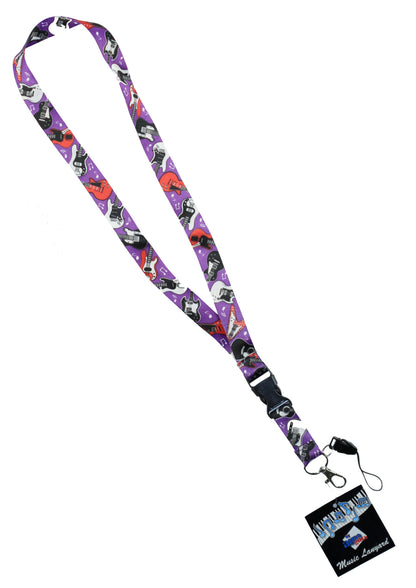 AIM Gifts brand Purple Guitars Lanyard