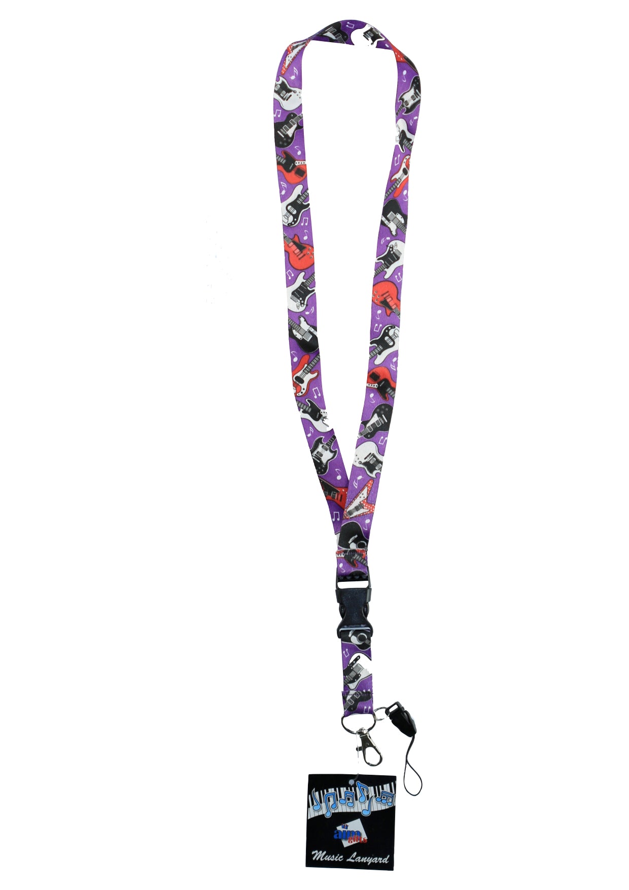 AIM Gifts brand Purple Guitars Lanyard