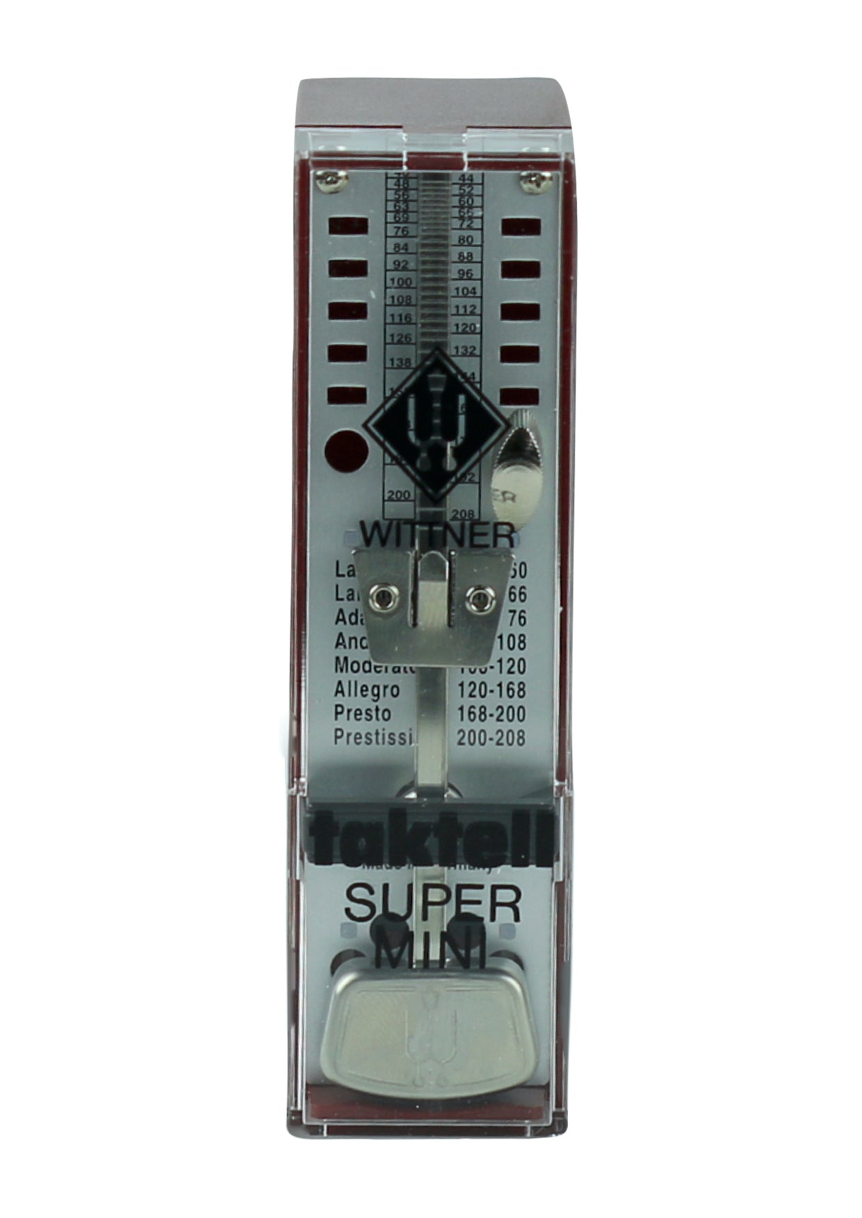 Red Wittner Taktell Super Mini pendulum metronome accurate & portable