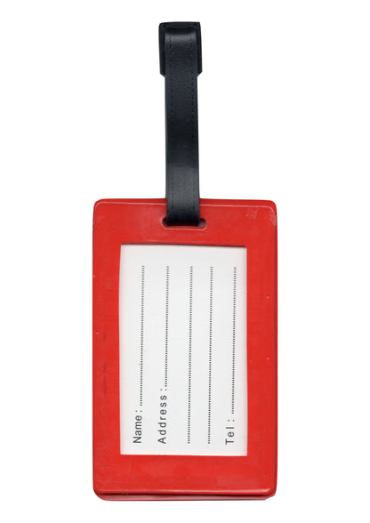 Red keyboard & music symbols design bag instrument case luggage tag