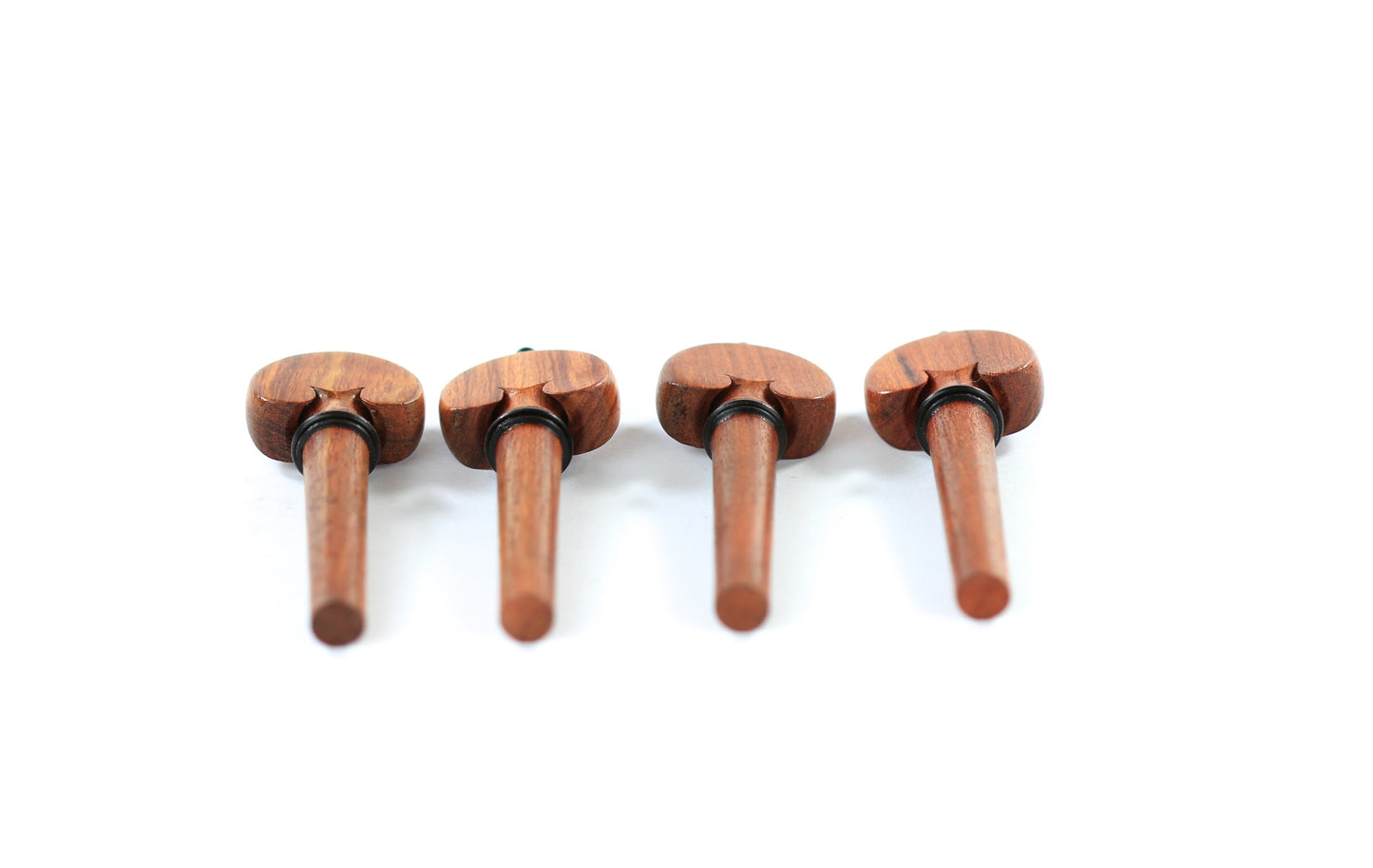 Set of 4 rosewood heart shaped violin tuning pegs 1/8 size