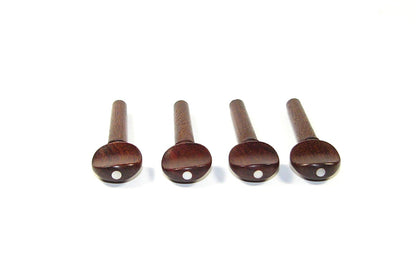 1/16 size set of 4 rosewood violin tuning pegs mother of pearl inlay