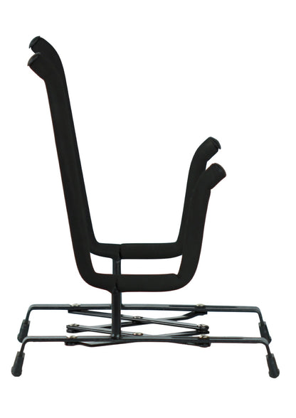 Black metal violin viola display stand expandable to all sizes