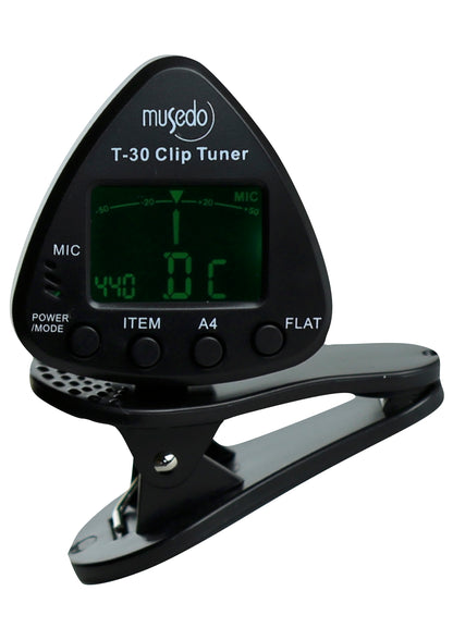 Musedo triangle clip on tuner model T-30 chromatic violin guitar bass guitar