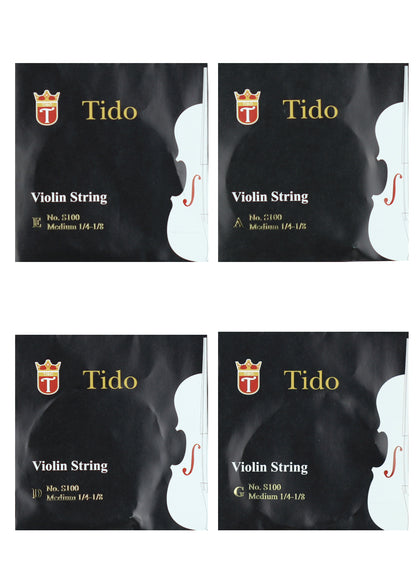 1/4 -1/8 size Tido brand violin string set wound with metal core
