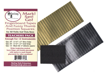 New Sterling Mark! Set! Go! teacher pack violin viola fingerboard thumb markers