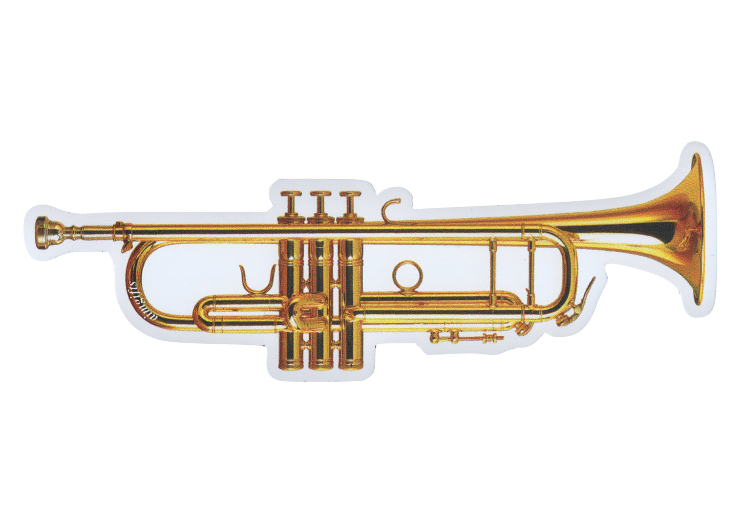 AIM gifts brand music brass trumpet die cut fridge magnet