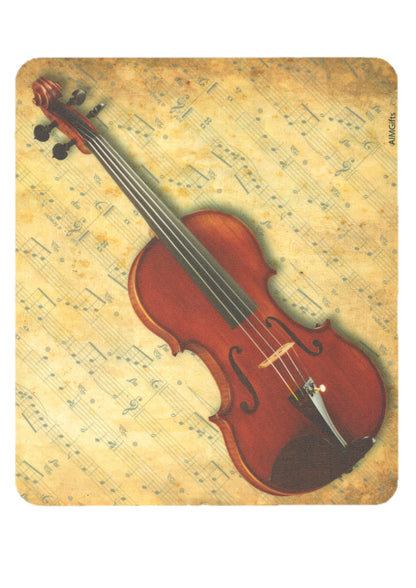 Violin and Sheet Music Notes Computer Mouse Pad Thick Rubber Base