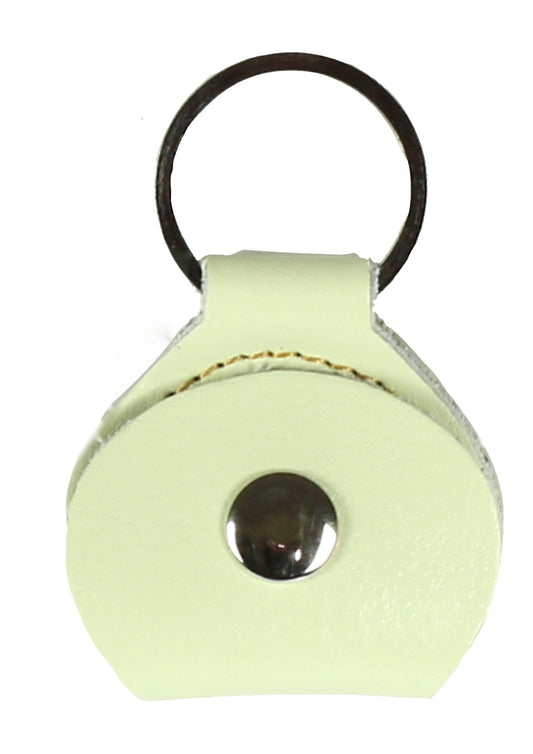 White 100% Genuine Leather “Soldier Brand” Guitar Pick Plectrum Holder & Keyring