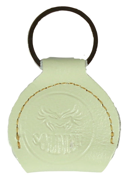 White 100% Genuine Leather “Soldier Brand” Guitar Pick Plectrum Holder & Keyring